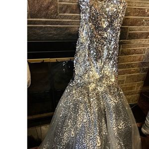 Prom Sequin Gown tulle and cheetah print